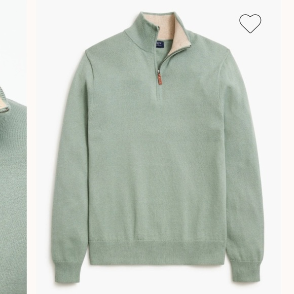 J crew Cotton half-zip sweater wild sage - Picture 3 of 4